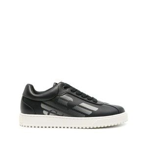 Emporio Armani Blue Trainers With Leather Upper And Rubber Sole - NWT